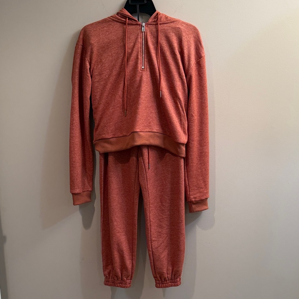 Altar’d State Revival Rust Orange Hoodie and Jogger Set